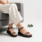 صندل زنانه مشکی نگینی مدل آیسا کد 0280
